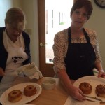 Clare and Cassie with their Pineapple Upside Down Cakes